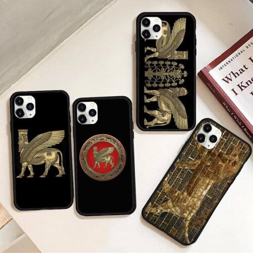 Lamassu Assyrian Winged Lion And Winged Bull Phone Case Rubber For iphone 12 11Pro Max Mini XS Max 8 7 6 6S Plus X 5S SE 2020 XR
