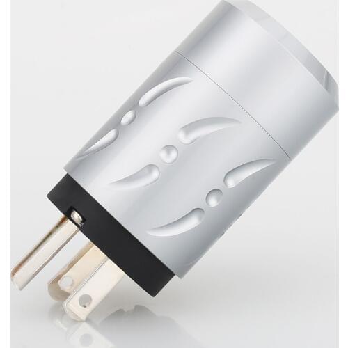 Viborg VM502R Pure Copper Rhodium Plated US AC Power Plug Rhodium Plated Carbon Fiber US Male AC Power Plug Connector