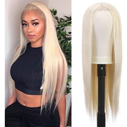 Ushine Synthetic Lace Wigs Straight Part Lace Wig 613 Hair 4×4 Lace Closure Natural Looking 20Inch Blonde Wigs For Black Women