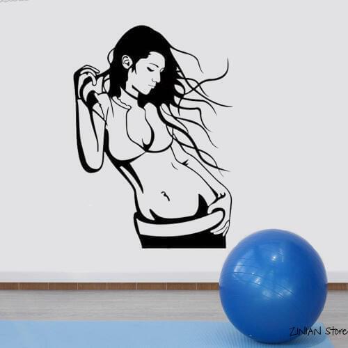 Sexy Woman Wall Decals Bedroom Bathroom Decor Gym Sport Wall Decals Vinyl Murals Poster Wall Art Mural H321