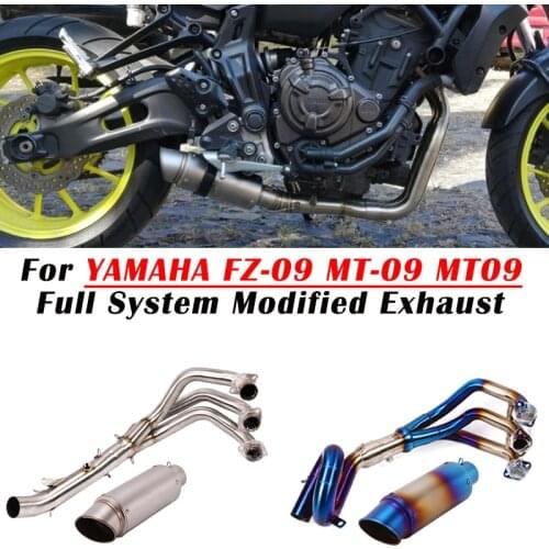 Full System Motorcycle Exhaust GP Escape For Yamaha MT-09 MT09 FZ-09 2014 - 2018 Slip On Front MiddleLink Pipe Racing Muffler