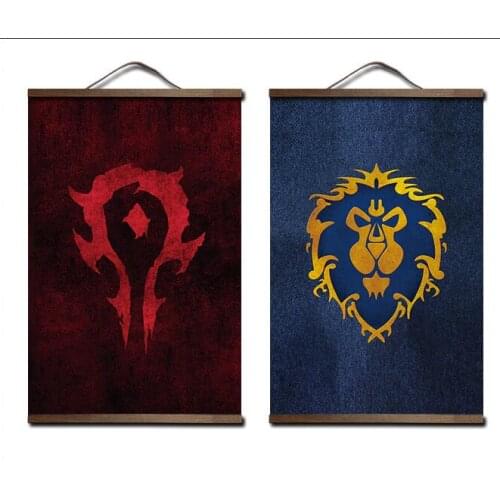 World of Warcrafts Sylvanas Windrunner Art Canvas poster decoration painting with solid wood hanging scroll