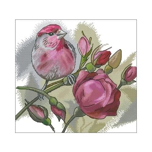 Magazine-Bird on Flowering Branch Needlework,For Embroidery Arts Cross stitch kits Set Cross-Stitching Home Decor