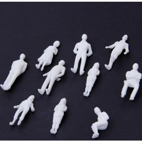 10Pcs 1:50 Scale Model Miniature White Figures Human Model Architectural Model