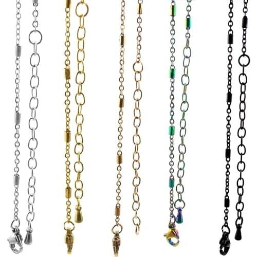 2mm 55cm+5cm extra chains Stainless Steel Ball Station Chains match Essential Oils Perfume Aromatherapy Locket Pendant Chains