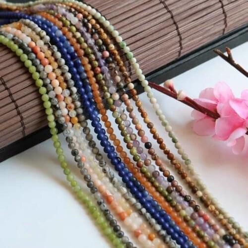 3MM 120pcs/Strand NATURAL STONE BEADS SMALL BEADS ROUND BEADS MAKING FOR JEWELRY NECKLACE AND BRACELTES