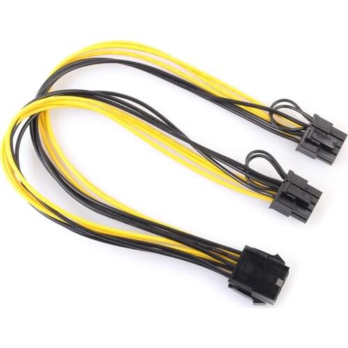 30cm CPU 8Pin to Graphics Video Card Double PCI-E PCIe 8Pin (6Pin + 2Pin) Power Supply Converter Splitter Cable Cord