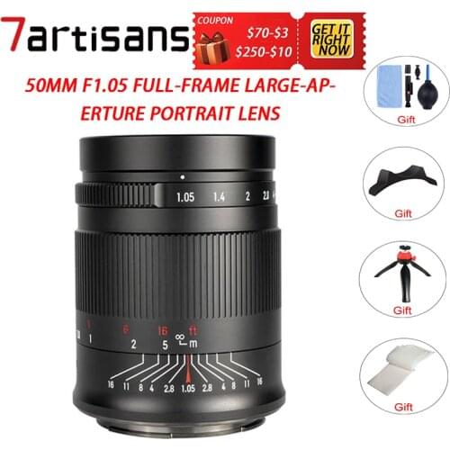7 artisans 50mm F1.05 full-frame large-aperture portrait lens for Sony E/Canon eos-R/Ninkon Z Free Shipping