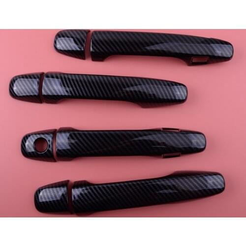 8Pcs/Set Smart Door Handle Cover Trim Styling Fit For Subaru WRX Outback Forester Legacy Levorg XV Crosstrek Carbon Fiber Style