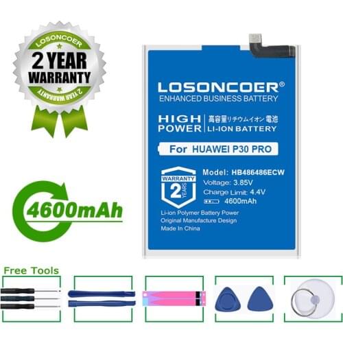 LOSONCOER Battery 4600mAh HB486486ECW Battery For Huawei P30 Pro Battery For Huawei Mate 20 Pro Battery Free tools