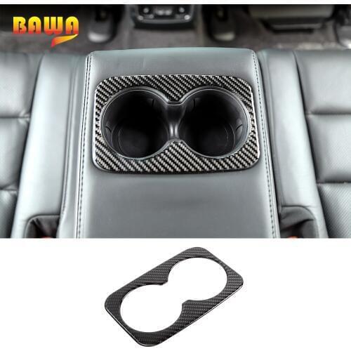 BAWA Car Rear Water Cup Holder Decoration Frame Stickers for Jeep Grand Cherokee 2011+ Interior Mouldings Accessories