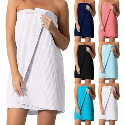 Wearable Microfiber Bathrobe Woman Shower Ladies Bath Towel Women Waffle Spa Body Wrap With Adjustable Closure Bath Towel Adults
