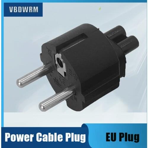 Wireless EU Mains Power Cable plug adapter EU PLug to IEC320 C5 Clover Leaf adapter plug for laptop charger 1pcs