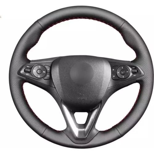 Top Leather Steering Wheel Hand-stitch on Wrap Cover For Buick Regal Opel Insignia 2014 2015 Automotive interior car accessories