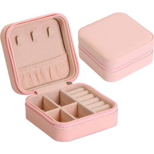 Makeup Pouch Small Portable Travel Jewelry Box with Mirror Storage Case Organizer for Rings Earring Necklaces makeup accessories