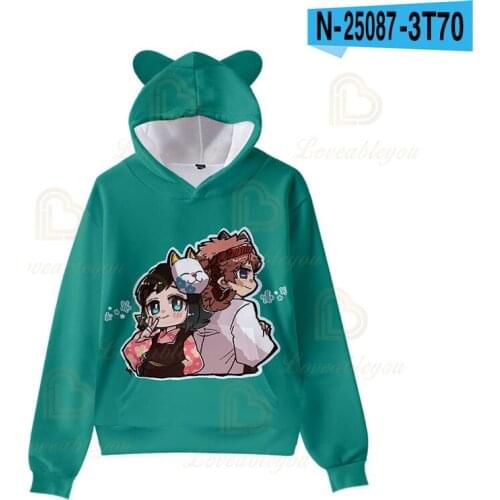 Demon Slayer 3D Hoodies Kamado Nezuko Print 3D Hoodies Casual Hoodies Streetwear Fashion Long Sleeve Hooded Sweatshirt