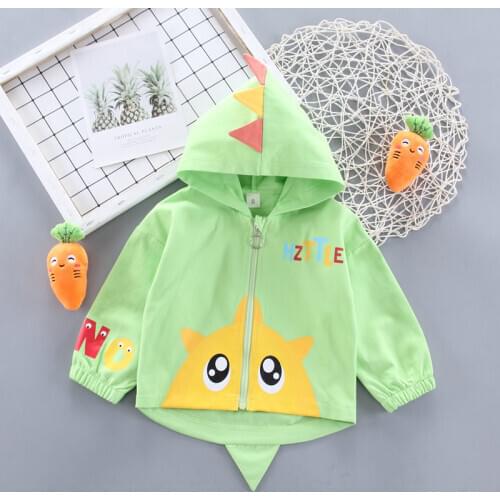 Children Spring Baby Boys Girls Clothes Cotton Jacket Patchwork Hoodies Kid Fashion Casual Clothing Cartoon Dinosaur Tracksuits