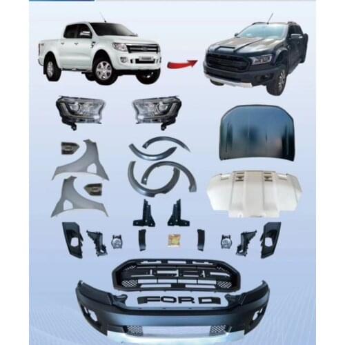 Suit For Ford 12-14 Ranger T6 Refitting Raptor Front Bar Headlight Hood Leaf Plate Big Surround