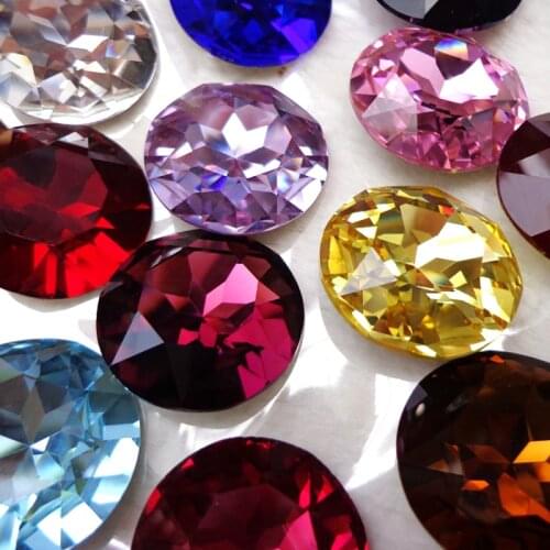 Large Pointed Round 27MM Crystal Glass Diamond fancy stone Crystals Decoration diy Jewelry making