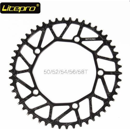 Litepro 130BCD 9 10 11 Speed Hollow CNC Alloy Single Disc Chain Wheel Road Folding Bike Chain Wheel 50/52/54/56/58 T Chain ring