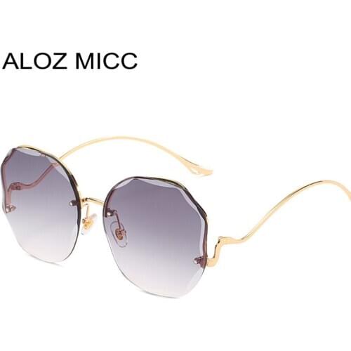 Fashion Rimless Round Sunglasses Women Trend Colorful Gradient Unique Sunglasses Men Female Metal Eyewear UV400 Glasses Q802