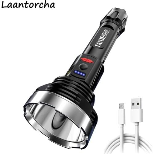 Powerful flashlight USB Rechargeable High power led flashlights With Side Light Waterproof Ultra Bright torch Camping flashlight