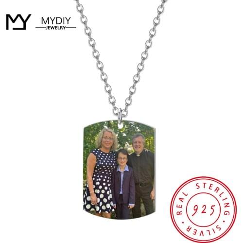 MYDIY 925 Sterling Silver Trendy PHOTO Pendant Necklaces Customize customding'h For Family Jewelry Baby Name Gift 2021 TREND
