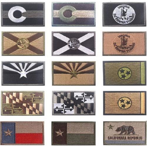 Tennessee Florida Colorado Virginia Embroidery Patch Arizona South Carolina Texas California Flag Patch Armband