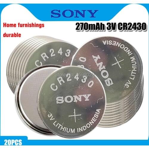 20PCS/lot Original SONY CR2430 Button Cell Battery 3V Lithium Batteries CR 2430 for Watch Remote Toy Computer Calculator Control