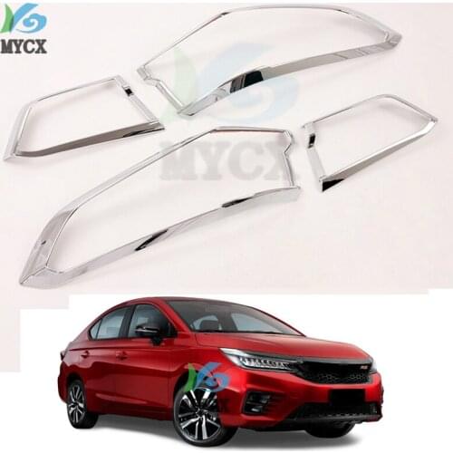 FIT For Honda city 2020 2021 ABS chrome plating REAR TAIL LIGHT LAMP TRUCK GATE COVER TRIM BEZEL FRAME GARNISH STYLING MOLDIN