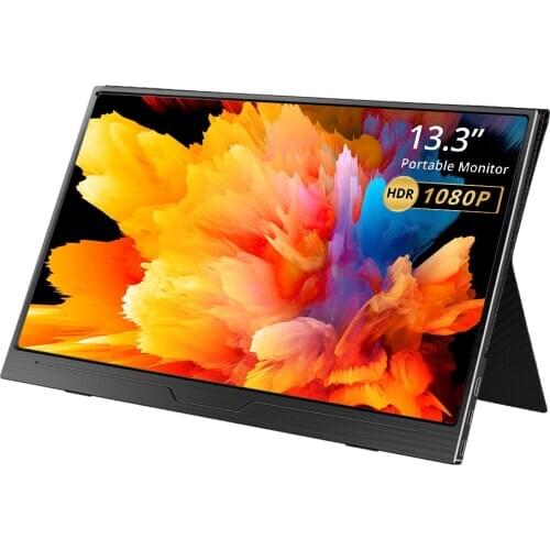 UPERFECT Portable Monitor Full HD 1080P IPS 13.3 Inch Screen Built-in Dual Speakers Computer Gaming Display with HDMI PD Type-C