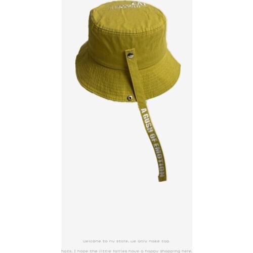 Trendy Sunscreen Womens Bucket hat Mens Cap Spring Summer New Long Belt Fisherman Hat Ins Fashion Casual Outdoor Sun Hat