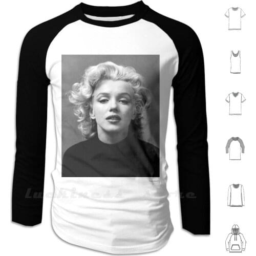 Vintage : Marilyn Monroe ( Black&white ) Hoodies Long Sleeve Marylin Monroe Blackandwhite Bandw Vintage