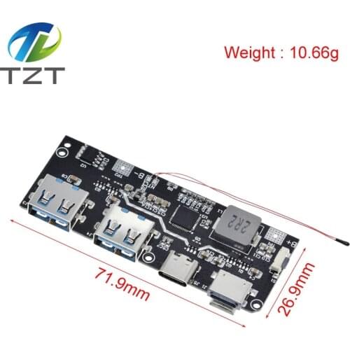 QC4.0 QC3.0 LED Dual USB 5V 4.5A 22.5W Micro/Type-C USB Mobile Power Bank 18650 Charging Module Temperature / Circuit Protection