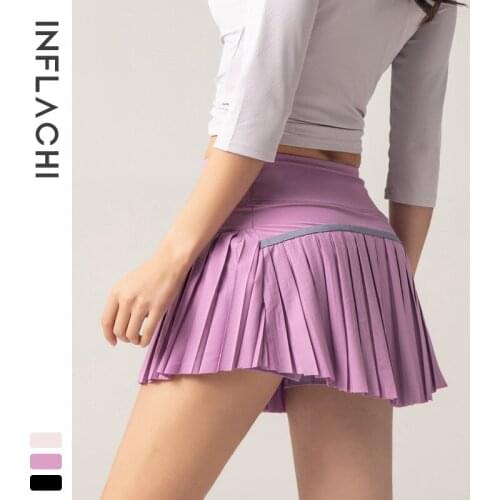 XS-XXL Women Tennis Skirts Badminton Golf Skirt High Waist Fitness Gym Shorts Women Athletic Running Sport Skorts inside Pocket