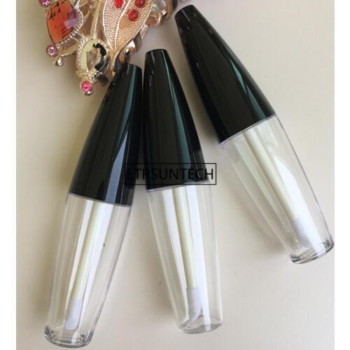 100pcs 12ml Lip Gloss Tube Empty Plastic Lip Balm Tubes With Black Cap Cylinder Small Lip Stick Samples Tube F2985