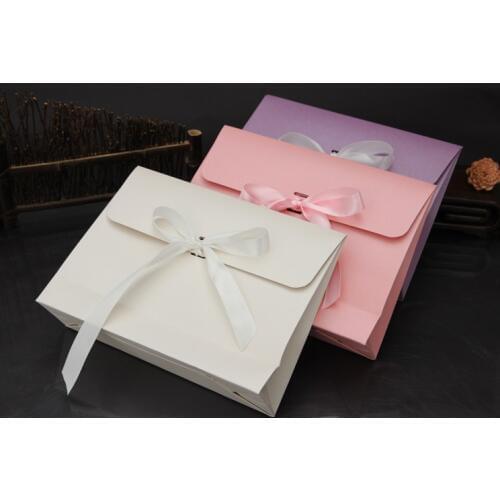 100pcs 29*8*21cm Large Ribbon Kraft Paper Envelope Bag Handkerchief Silk Scarf Packing Boxes Gift Wrap Bag Free Shipping wen4682
