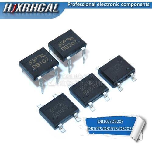 100pcs DB107S DB107 DB207S DB207 DB157S 2A 1000V Bridge Rectifiers 1A 1000V new original hjxrhgal