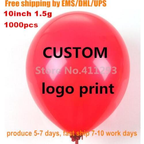 1000pcs custom balloons logo balloon printing for event promotion personalized ballons blanco Fast ship by EMS / DHL/UPS
