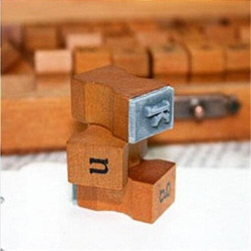 30pcs Retro Alphabet Letter Uppercase Lowercase Wooden Rubber Stamp Set Craft Stamps for Scrapbooking