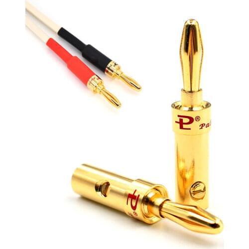 No Welding Pure Copper Copper Gold Plated Banana Head Speaker Cable Connector/adapter