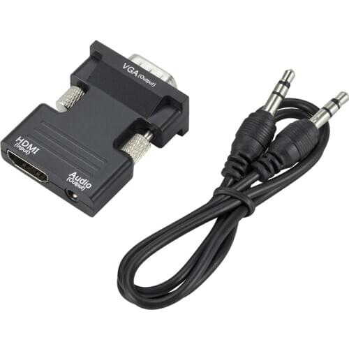 VGA Adapter With Audio Port Female Video Converter 3.5 mm Jack 1080p For PS4 Laptop TV Box Display Projector