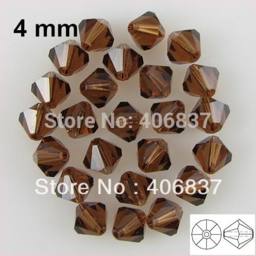 Free Shipping! 720pcs/Lot, AAA Chinese Top Quality 4mm Smoked Topaz Crystal Bicone Beads