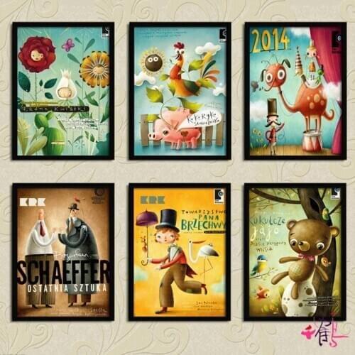 European and American-Style Cartoon Color Illustration Schaeffer Home Accessories Decorative Painting The Living Room Modern Oil