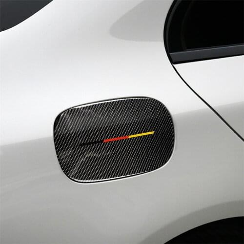 Car Outter Decoration Fuel Tank Cap Cover Trim for Mercedes Benz C Class W205 2015-2018 Carbon Fiber Stylish Decals Accessories