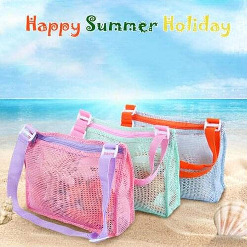 Children Sand Away Protable Mesh Bag Kids Beach Toys Clothes Towel Bag Baby Toy Storage Sundries Bags Women Cosmetic Makeup Bags