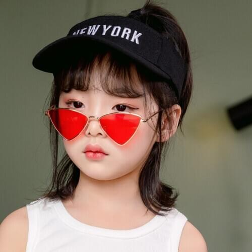 2020 childrens personality sunglass triangle frame glasses dxb033 fashion baby metal sunglasses