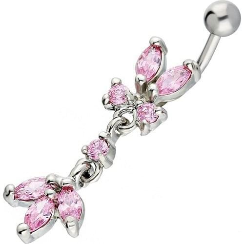 Getss Prg079A Butterfly Model Steel Navel Piercing