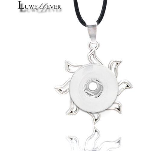 Hot Metal Interchangeable Flower Crystal Ginger Necklace 025 Fit 12mm 18mm Snap Button Pendant Charm Jewelry For Women Gift