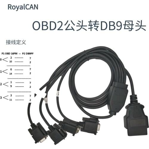 DB9 to OBD2 Cable OBD Extension Cable Converter OBD Extension Cable 16-pin Core Car Diagnostics